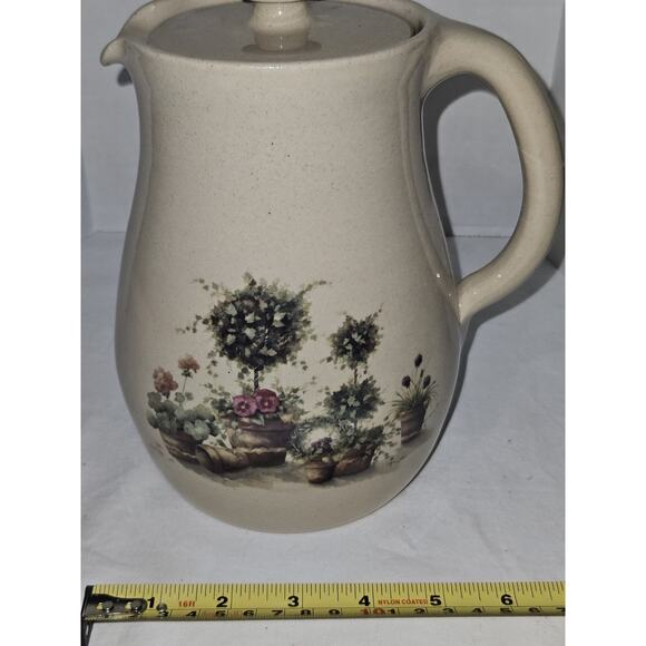 Coffee Carafe Yesteryears Pottery Marshall Texas Topiary - Picture 7 of 7